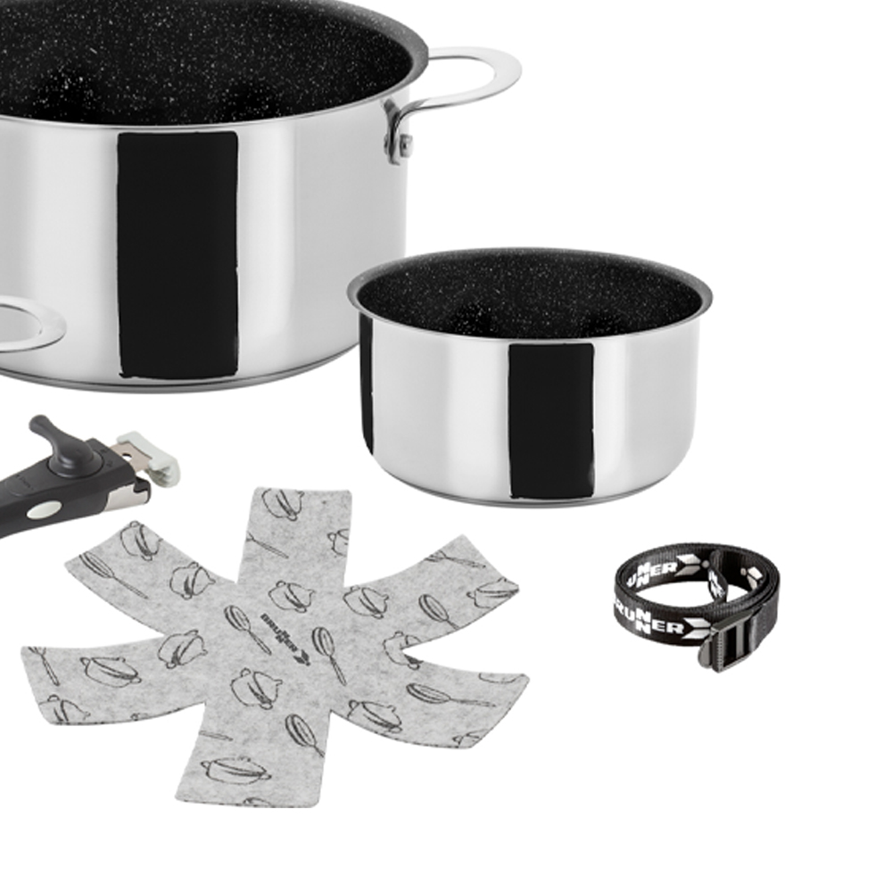 Pots and Pans - Brunner Academy Vacuum 5+1 Pot And Pan Set With Lid, 22cm Diameter