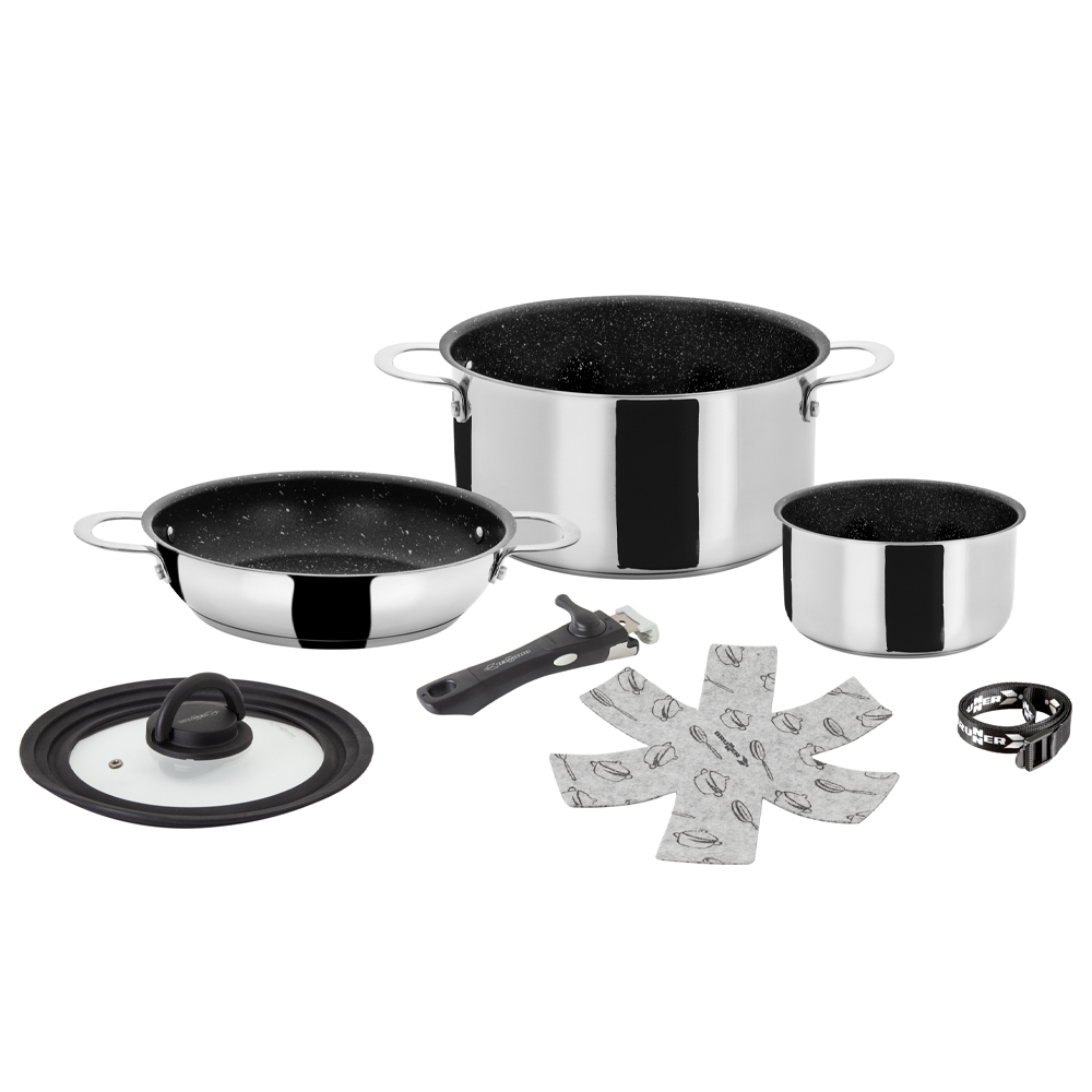 Pots and Pans - Brunner Academy Vacuum 5+1 Pot And Pan Set With Lid, 22cm Diameter
